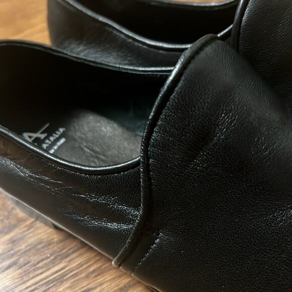 Aquatalia Revy Black Leather Loafers Size Women's 7.5 - Picture 2 of 8